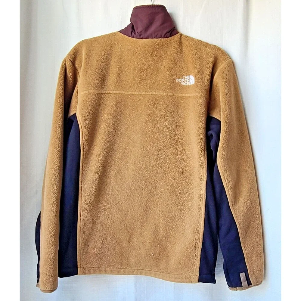 The North Face Polartec Fleece Jacket Tan Brown Full Zip Men's Small Jacket